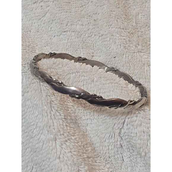 Vintage Taxco Silver Braided Twist Bangle Bracelet 16g - Picture 2 of 4